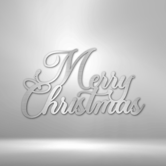 Merry Christmas ScriptSteel Sign Laser Cut Powder Coated Home & Office Metal W